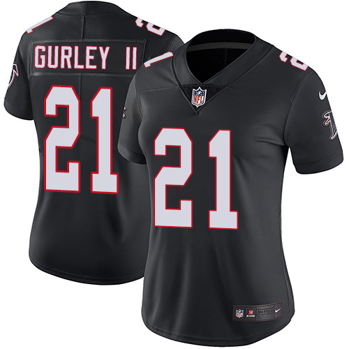 Nike Falcons #21 Todd Gurley II Black Alternate Women's Stitched NFL Vapor Untouchable Limited Jersey