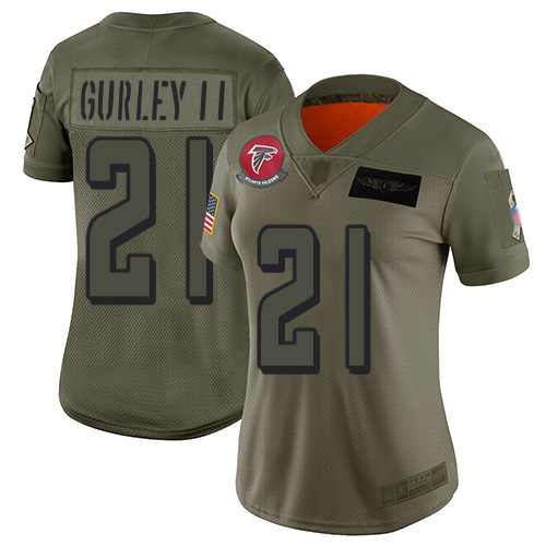 Nike Falcons #21 Todd Gurley II Camo Women's Stitched NFL Limited 2019 Salute To Service Jersey