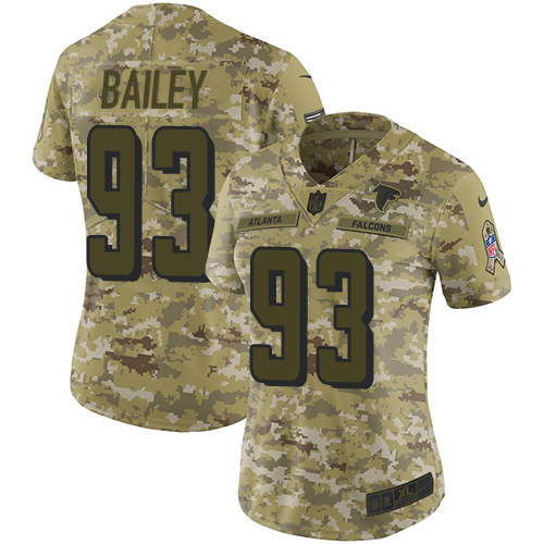 Nike Falcons #93 Allen Bailey Camo Women's Stitched NFL Limited 2018 Salute To Service Jersey
