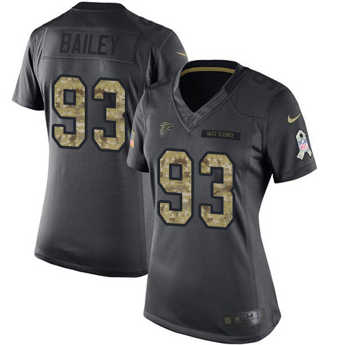 Nike Falcons #93 Allen Bailey Black Women's Stitched NFL Limited 2016 Salute to Service Jersey