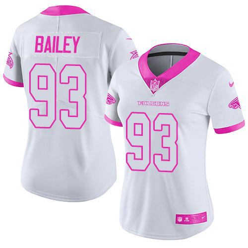 Nike Falcons #93 Allen Bailey White/Pink Women's Stitched NFL Limited Rush Fashion Jersey Nike Falcons #93 Allen Bailey White/Pink Women's Stitched NFL Limited Rush Fashion Jersey