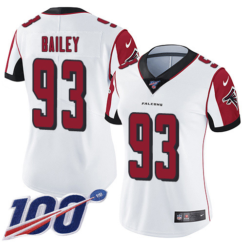 Nike Falcons #93 Allen Bailey White Women's Stitched NFL 100th Season Vapor Untouchable Limited Jersey Nike Falcons #93 Allen Bailey White Women's Stitched NFL 100th Season Vapor Untouchable Limited Jersey