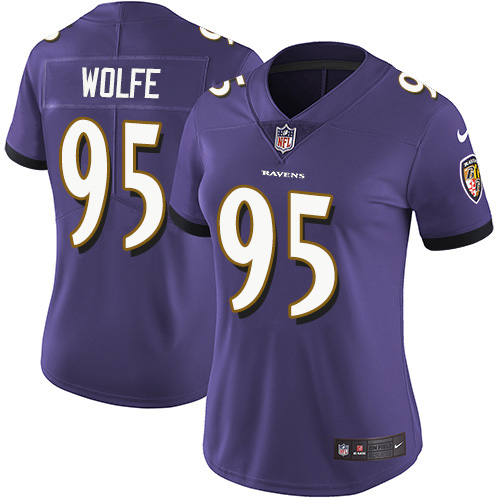 Nike Ravens #95 Derek Wolfe Purple Team Color Women's Stitched NFL Vapor Untouchable Limited Jersey