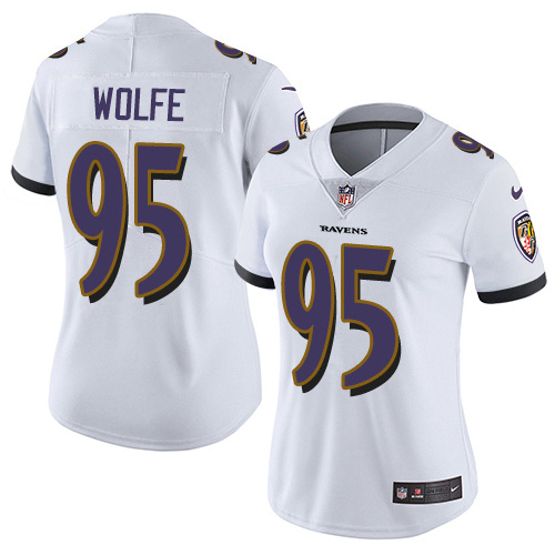 Nike Ravens #95 Derek Wolfe White Women's Stitched NFL Vapor Untouchable Limited Jersey