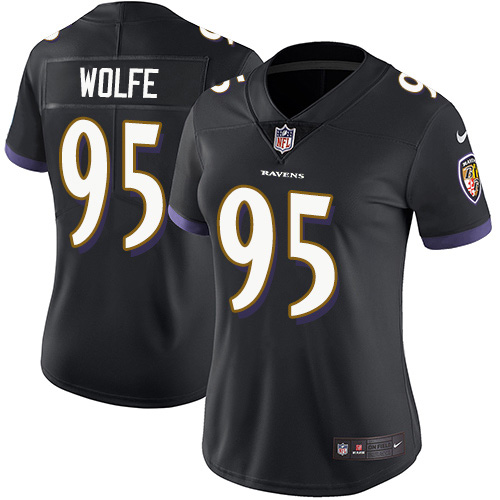 Nike Ravens #95 Derek Wolfe Black Alternate Women's Stitched NFL Vapor Untouchable Limited Jersey