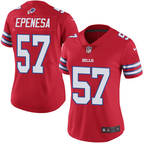 Nike Bills #57 A.J. Epenesas Red Women's Stitched NFL Limited Rush Jersey Nike Bills #57 A.J. Epenesas Red Women's Stitched NFL Limited Rush Jersey