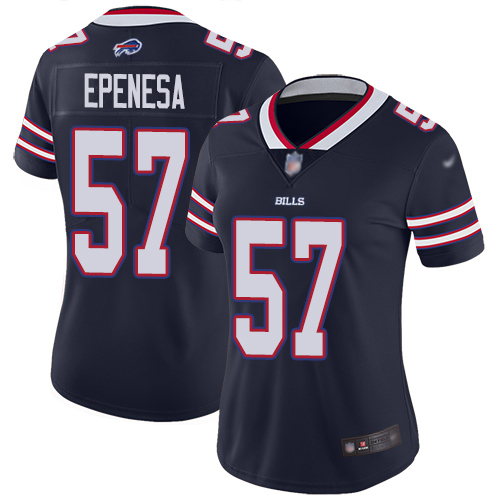 Nike Bills #57 A.J. Epenesas Navy Women's Stitched NFL Limited Inverted Legend Jersey
