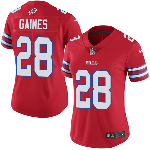 Nike Bills #28 E.J. Gaines Red Women's Stitched NFL Limited Rush Jersey Nike Bills #28 E.J. Gaines Red Women's Stitched NFL Limited Rush Jersey
