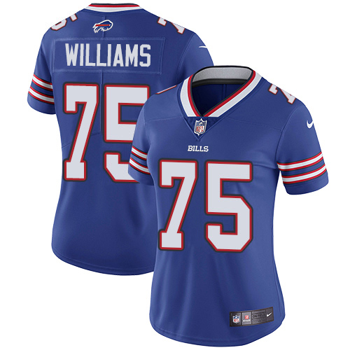 Nike Bills #75 Daryl Williams Royal Blue Team Color Women's Stitched NFL Vapor Untouchable Limited Jersey Nike Bills #75 Daryl Williams Royal Blue Team Color Women's Stitched NFL Vapor Untouchable Limited Jersey