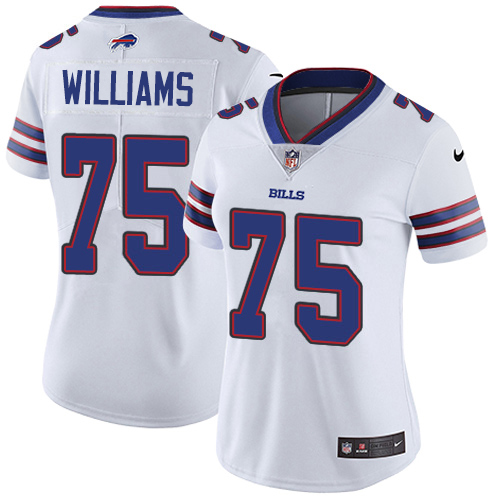 Nike Bills #75 Daryl Williams White Women's Stitched NFL Vapor Untouchable Limited Jersey