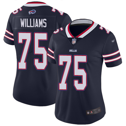 Nike Bills #75 Daryl Williams Navy Women's Stitched NFL Limited Inverted Legend Jersey