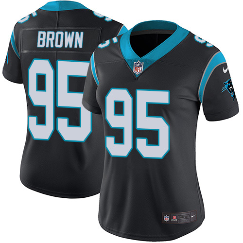 Nike Panthers #95 Derrick Brown Black Team Color Women's Stitched NFL Vapor Untouchable Limited Jersey