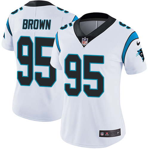 Nike Panthers #95 Derrick Brown White Women's Stitched NFL Vapor Untouchable Limited Jersey