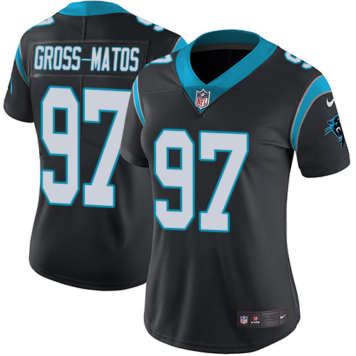 Nike Panthers #97 Yetur Gross-Matos Black Team Color Women's Stitched NFL Vapor Untouchable Limited Jersey
