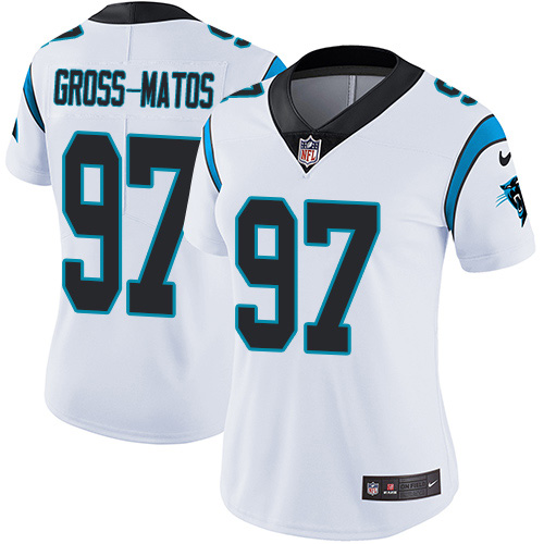 Nike Panthers #97 Yetur Gross-Matos White Women's Stitched NFL Vapor Untouchable Limited Jersey