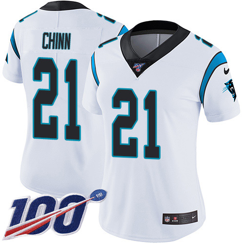 Nike Panthers #21 Jeremy Chinn White Women's Stitched NFL 100th Season Vapor Untouchable Limited Jersey