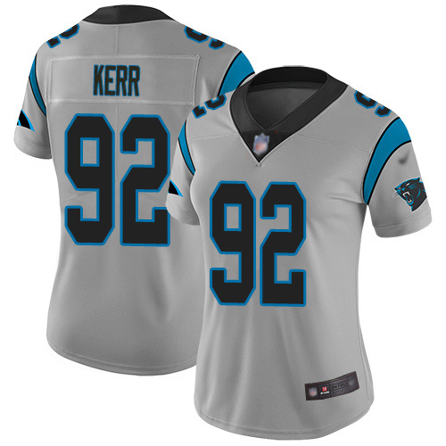 Nike Panthers #92 Zach Kerr Silver Women's Stitched NFL Limited Inverted Legend Jersey