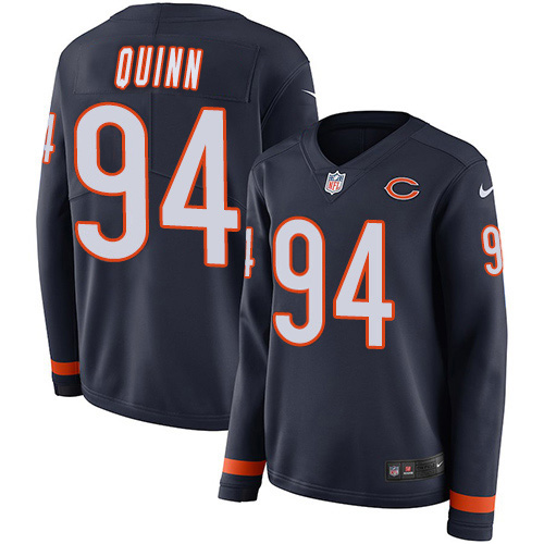 Nike Bears #94 Robert Quinn Navy Blue Team Color Women's Stitched NFL Limited Therma Long Sleeve Jersey