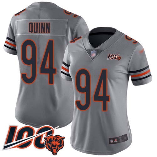 Nike Bears #94 Robert Quinn Silver Women's Stitched NFL Limited Inverted Legend 100th Season Jersey