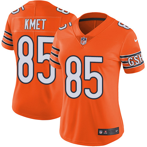 Nike Bears #85 Cole Kmet Orange Women's Stitched NFL Limited Rush Jersey