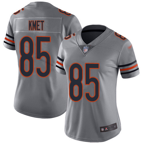 Nike Bears #85 Cole Kmet Silver Women's Stitched NFL Limited Inverted Legend Jersey