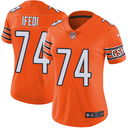 Nike Bears #74 Germain Ifedi Orange Women's Stitched NFL Limited Rush Jersey