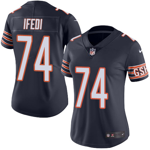 Nike Bears #74 Germain Ifedi Navy Blue Team Color Women's Stitched NFL Vapor Untouchable Limited Jersey