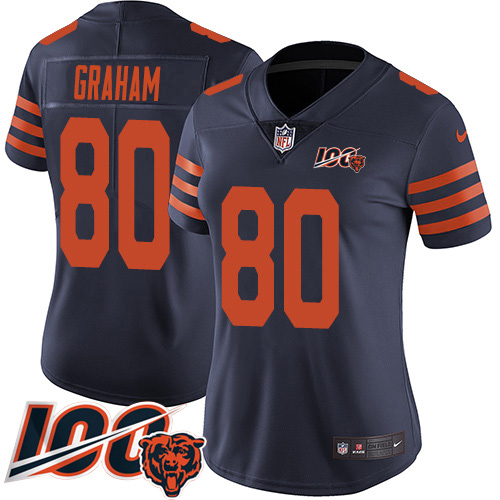Nike Bears #80 Jimmy Graham Navy Blue Alternate Women's Stitched NFL 100th Season Vapor Untouchable Limited Jersey