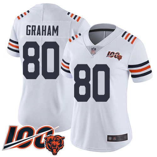 Nike Bears #80 Jimmy Graham White Alternate Women's Stitched NFL Vapor Untouchable Limited 100th Season Jersey Nike Bears #80 Jimmy Graham White Alternate Women's Stitched NFL Vapor Untouchable Limited 100th Season Jersey