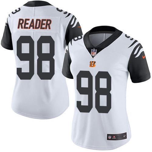 Nike Bengals #98 D.J. Reader White Women's Stitched NFL Limited Rush Jersey
