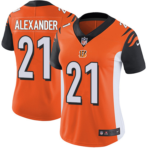 Nike Bengals #21 Mackensie Alexander Orange Alternate Women's Stitched NFL Vapor Untouchable Limited Jersey
