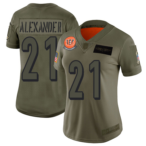 Nike Bengals #21 Mackensie Alexander Camo Women's Stitched NFL Limited 2019 Salute To Service Jersey