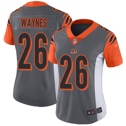 Nike Bengals #26 Trae Waynes Silver Women's Stitched NFL Limited Inverted Legend Jersey