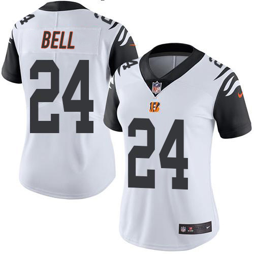 Nike Bengals #24 Vonn Bell White Women's Stitched NFL Limited Rush Jersey
