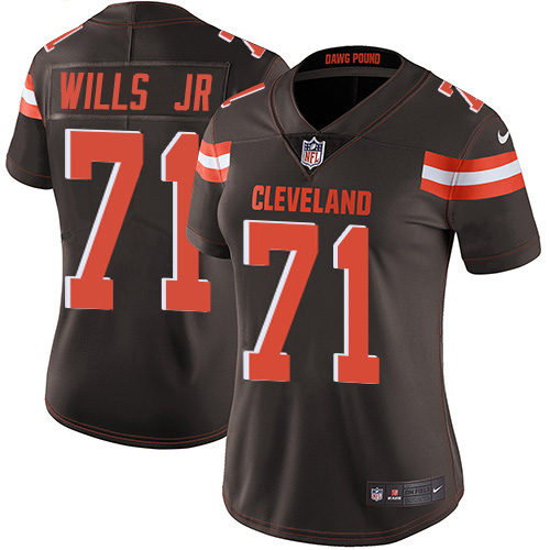 Nike Browns #71 Jedrick Wills JR Brown Team Color Women's Stitched NFL Vapor Untouchable Limited Jersey