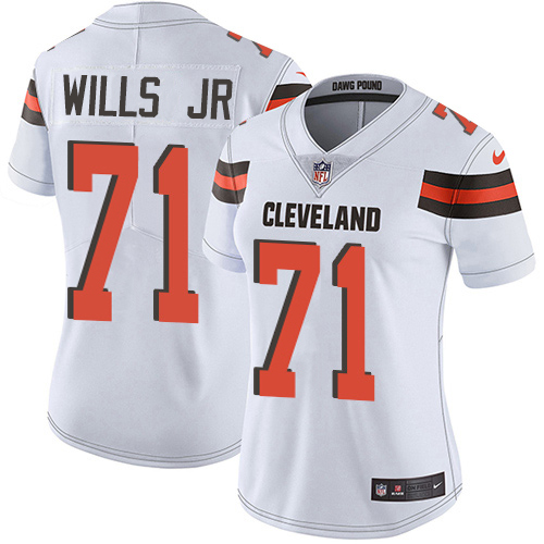 Nike Browns #71 Jedrick Wills JR White Women's Stitched NFL Vapor Untouchable Limited Jersey