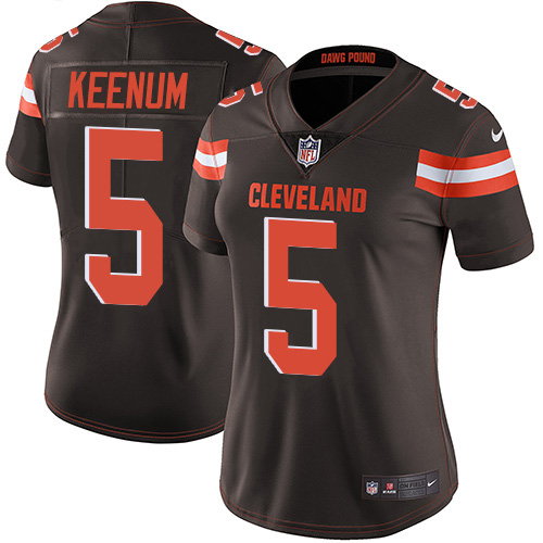 Nike Browns #5 Case Keenum Brown Team Color Women's Stitched NFL Vapor Untouchable Limited Jersey