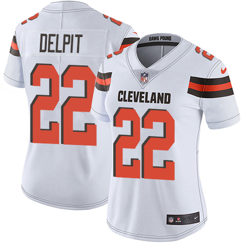 Nike Browns #22 Grant Delpit White Women's Stitched NFL Vapor Untouchable Limited Jersey