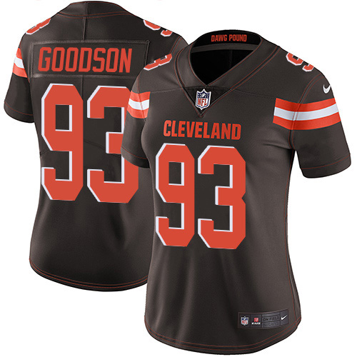 Nike Browns #93 B.J. Goodson Brown Team Color Women's Stitched NFL Vapor Untouchable Limited Jersey