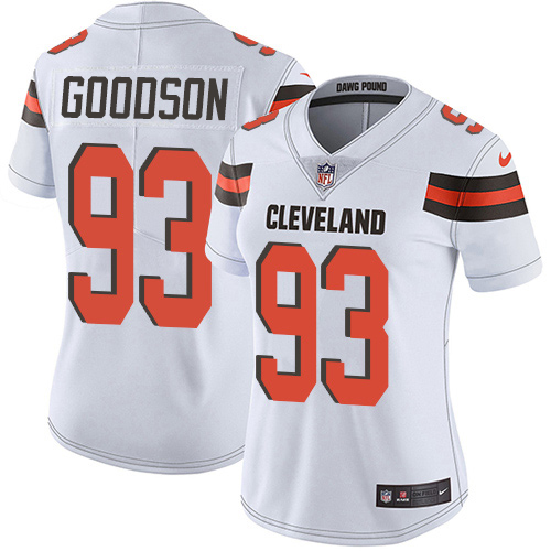 Nike Browns #93 B.J. Goodson White Women's Stitched NFL Vapor Untouchable Limited Jersey