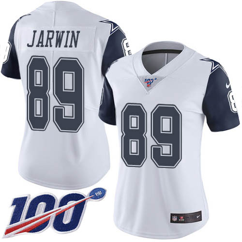 Nike Cowboys #89 Blake Jarwin White Women's Stitched NFL Limited Rush 100th Season Jersey