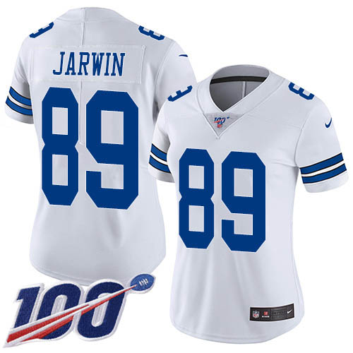 Nike Cowboys #89 Blake Jarwin White Women's Stitched NFL 100th Season Vapor Untouchable Limited Jersey