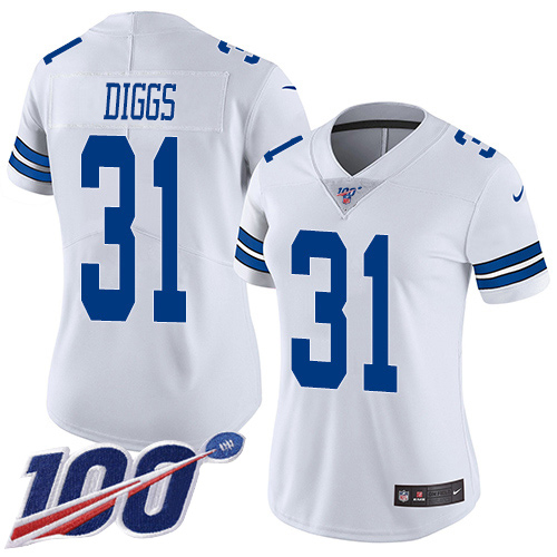Nike Cowboys #31 Trevon Diggs White Women's Stitched NFL 100th Season Vapor Untouchable Limited Jersey