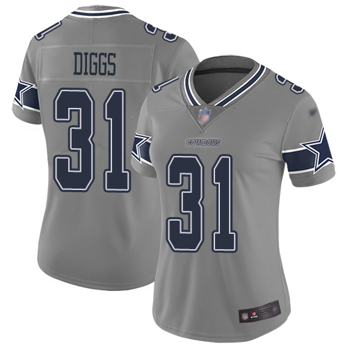 Nike Cowboys #31 Trevon Diggs Gray Women's Stitched NFL Limited Inverted Legend Jersey