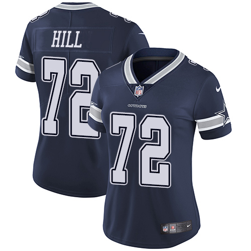 Nike Cowboys #72 Trysten Hill Navy Blue Team Color Women's Stitched NFL Vapor Untouchable Limited Jersey