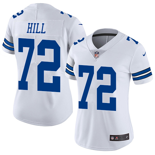 Nike Cowboys #72 Trysten Hill White Women's Stitched NFL Vapor Untouchable Limited Jersey