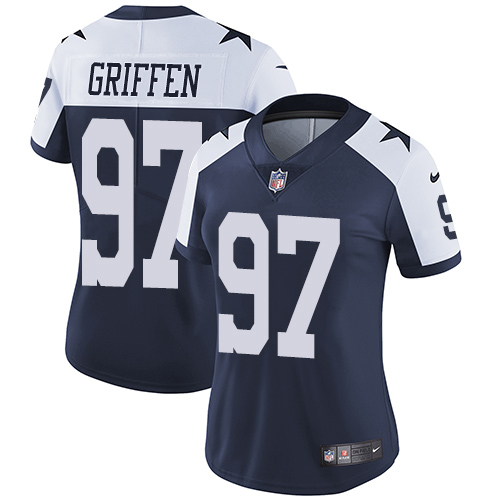 Nike Cowboys #97 Everson Griffen Navy Blue Thanksgiving Women's Stitched NFL Vapor Throwback Limited Jersey