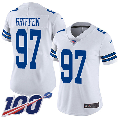 Nike Cowboys #97 Everson Griffen White Women's Stitched NFL 100th Season Vapor Untouchable Limited Jersey