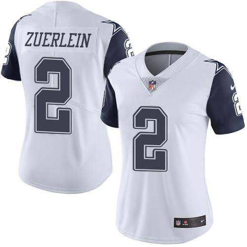 Nike Cowboys #2 Greg Zuerlein White Women's Stitched NFL Limited Rush Jersey