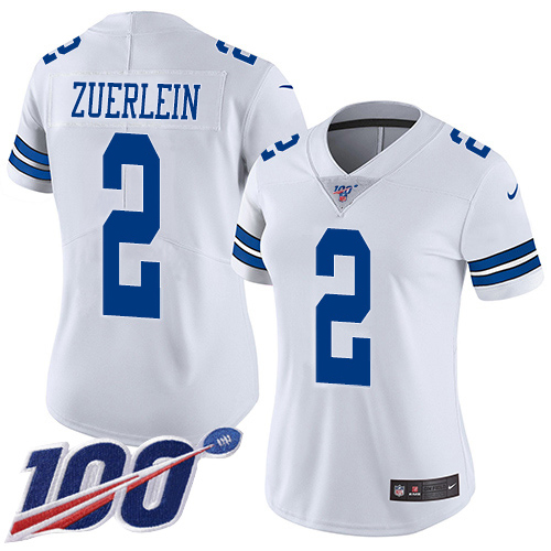Nike Cowboys #2 Greg Zuerlein White Women's Stitched NFL 100th Season Vapor Untouchable Limited Jersey